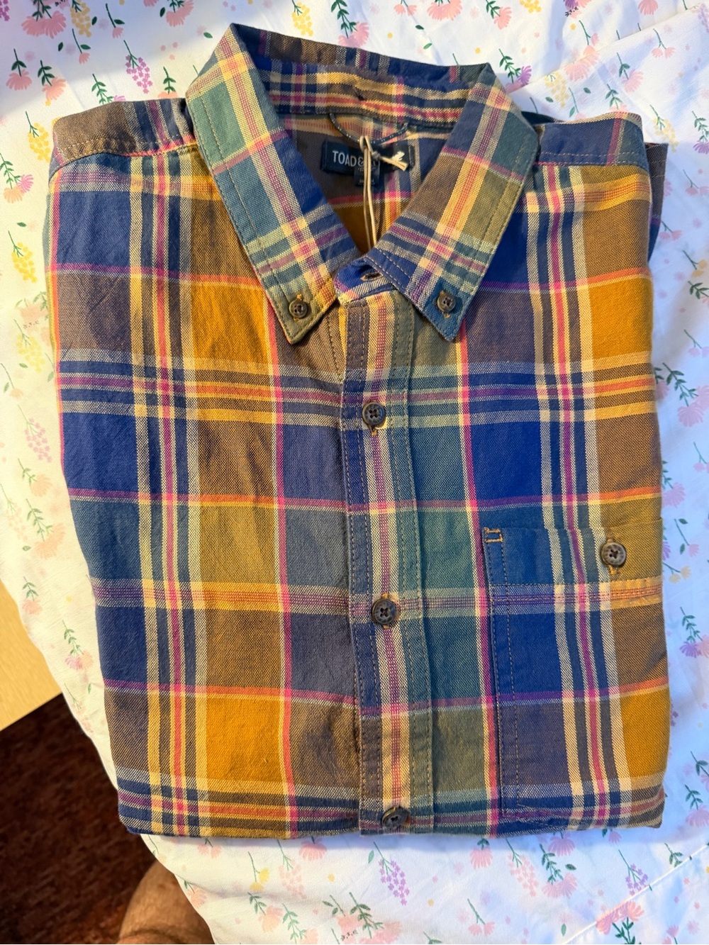 Toad&Co Multicolor Plaid Button-Down Shirt — Yellow, Blue & Green